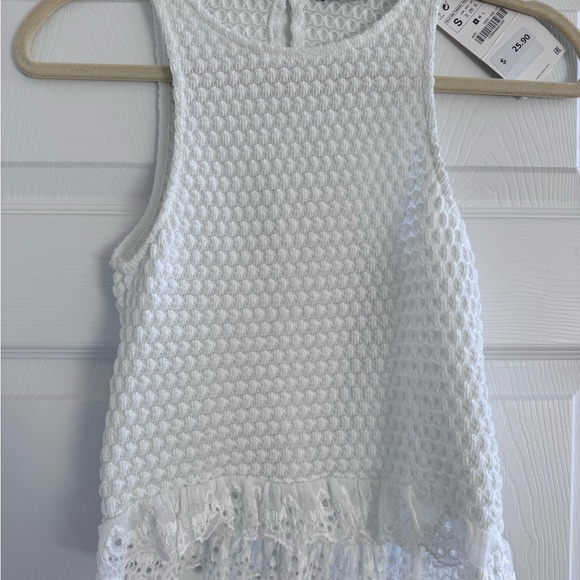Zara white top fringe size small - Picture 3 of 5